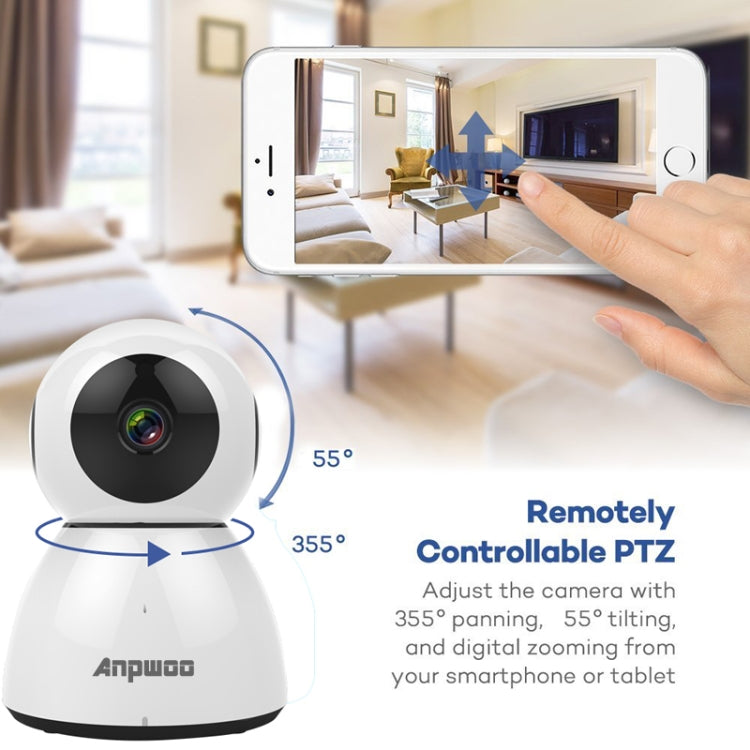 Anpwoo Snowman 1080P HD WiFi IP Camera, Support Motion Detection & Infrared Night Vision & TF Card(Max 64GB)(White)