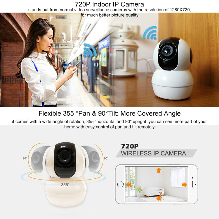 Anpwoo YT006 720P HD WiFi IP Camera, Support Motion Detection & Infrared Night Vision & SD Card(Max 32GB)(White)