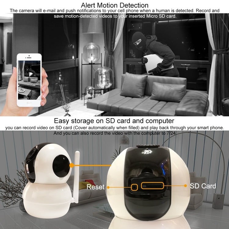 Anpwoo YT006 720P HD WiFi IP Camera, Support Motion Detection & Infrared Night Vision & SD Card(Max 32GB)(White)