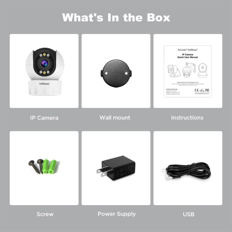 SriHome SH046 4.0 Million Pixels FHD Low Power Consumption Wireless Home Security Camera System (US Plug)