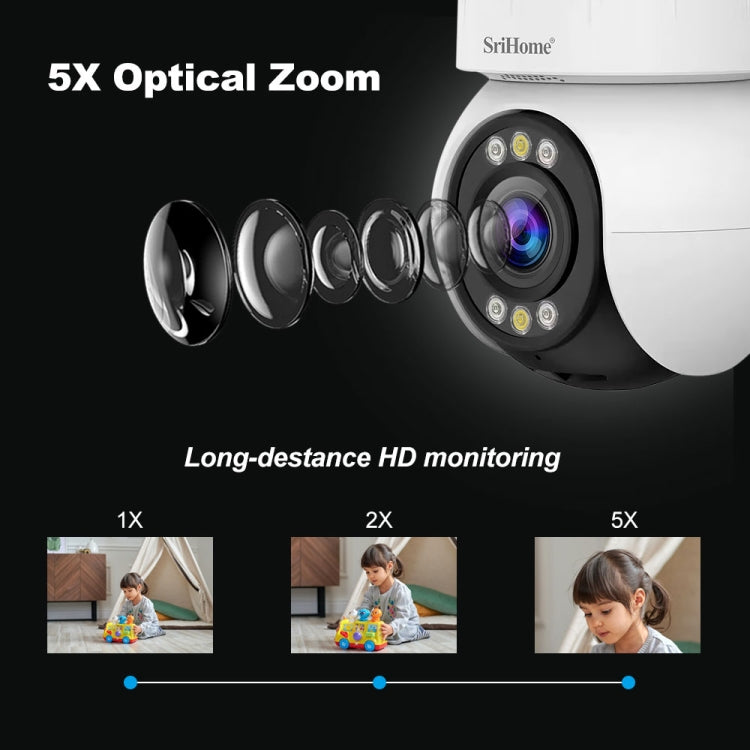 SriHome SH046 4.0 Million Pixels FHD Low Power Consumption Wireless Home Security Camera System (EU Plug)