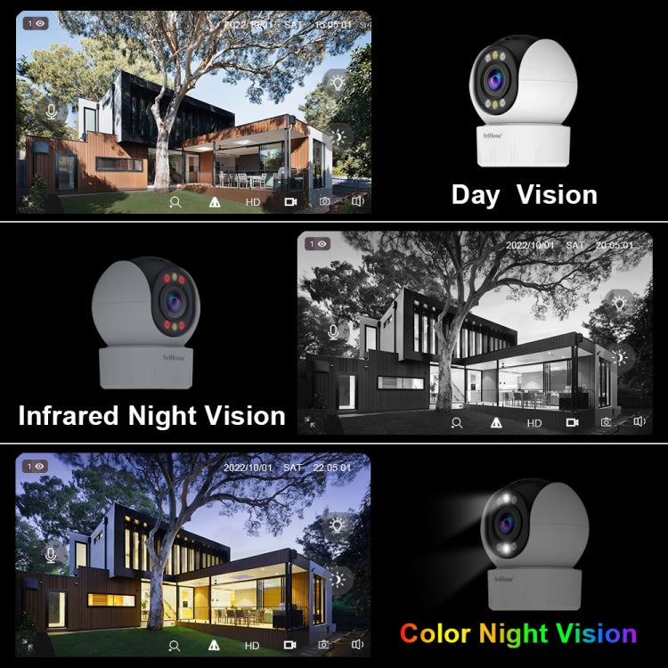 SriHome SH046 4.0 Million Pixels FHD Low Power Consumption Wireless Home Security Camera System (US Plug)