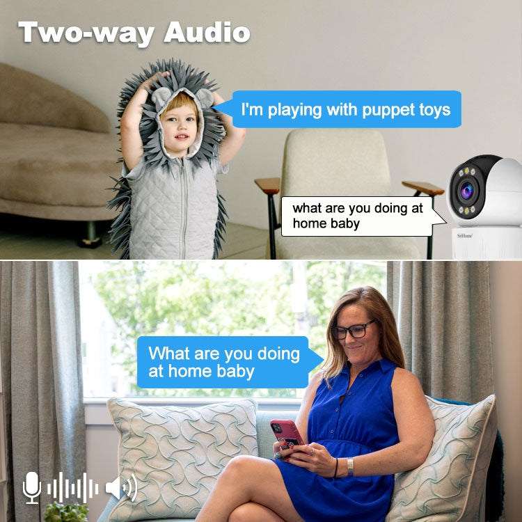 SriHome SH046 4.0 Million Pixels FHD Low Power Consumption Wireless Home Security Camera System (US Plug)