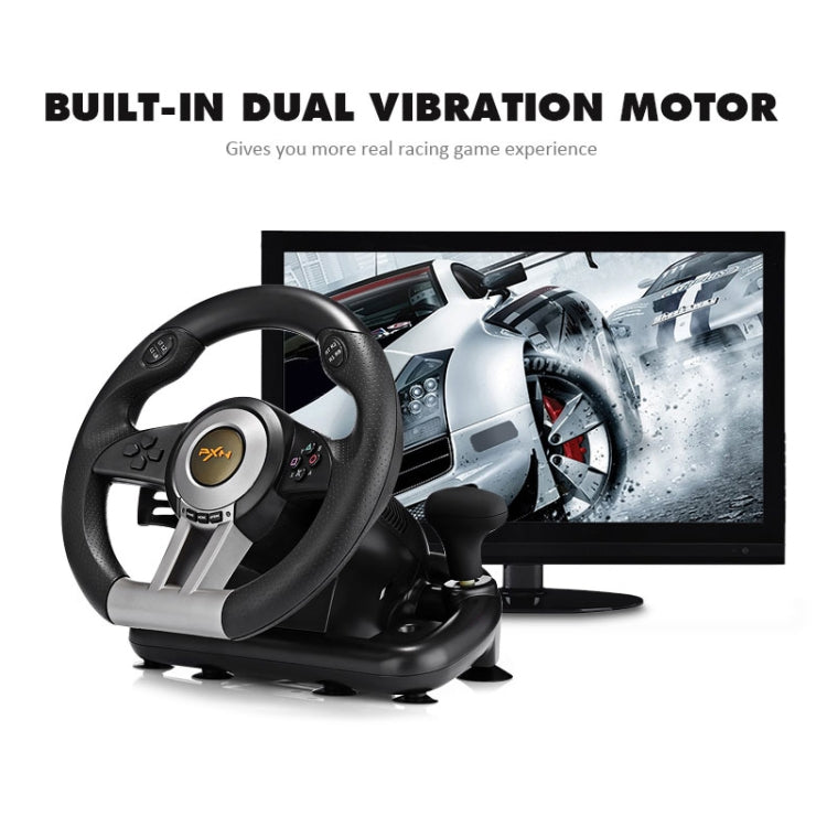 PXN-V3 Racing Game Steering Wheel for PC / PS3 / 4 / xbox one / switch(Black)