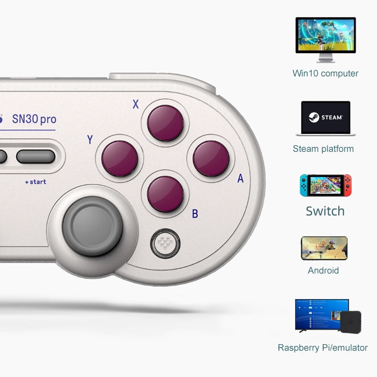 8BitDo SN30 Pro Bluetooth Gamepad Hall Version for Switch / Steam / PC / Android (White)