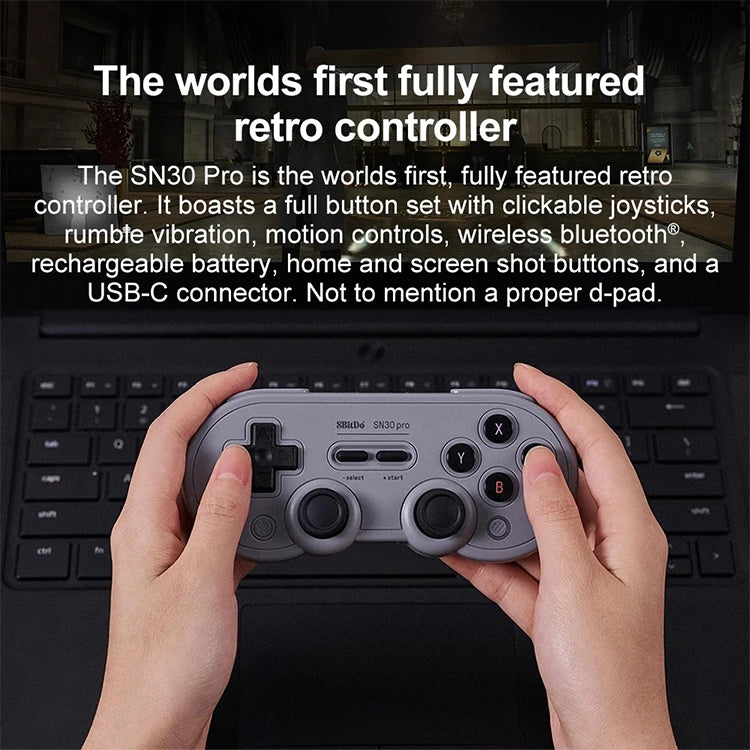 8BitDo SN30 Pro Bluetooth Gamepad Hall Version for Switch / Steam / PC / Android (Grey)