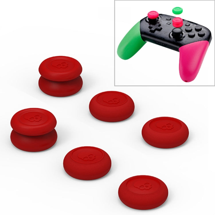 Skull&Co Pro / PS4 Gamepad Rocker Cap Button Cover Thumb Grip Set for Nintendo Switch / Switch Lite / JOYCON(Red)