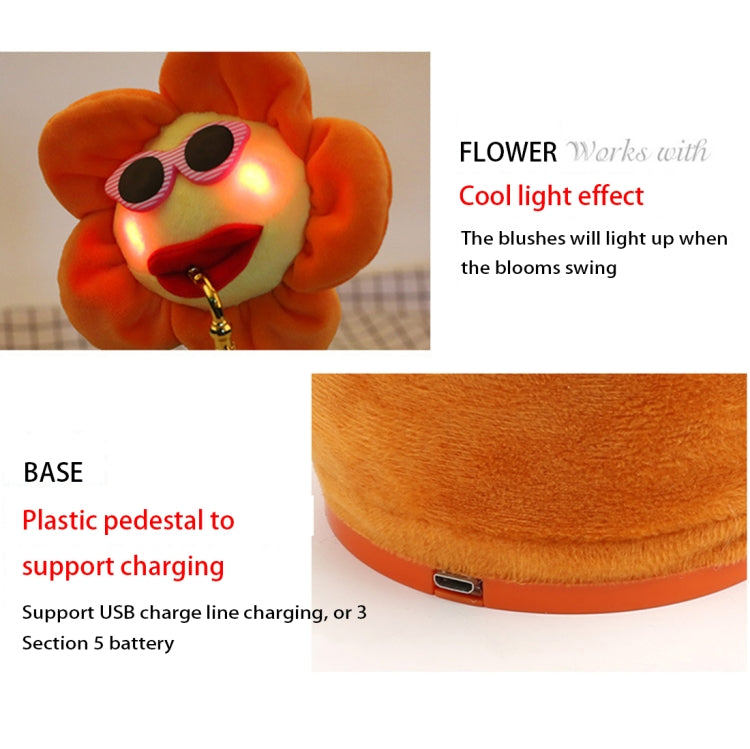 Sunflower Sax Style Bluetooth Plush Children Adult Toy ,Support USB Charging & Battery(Orange)