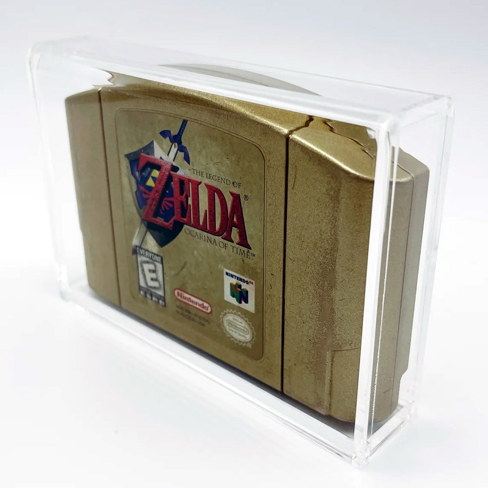 Acrylic Case for N64 Nintendo 64 Standard Video Game Cartridges, 4mm thick, UV Resistant & Magnetic Slide Bottom