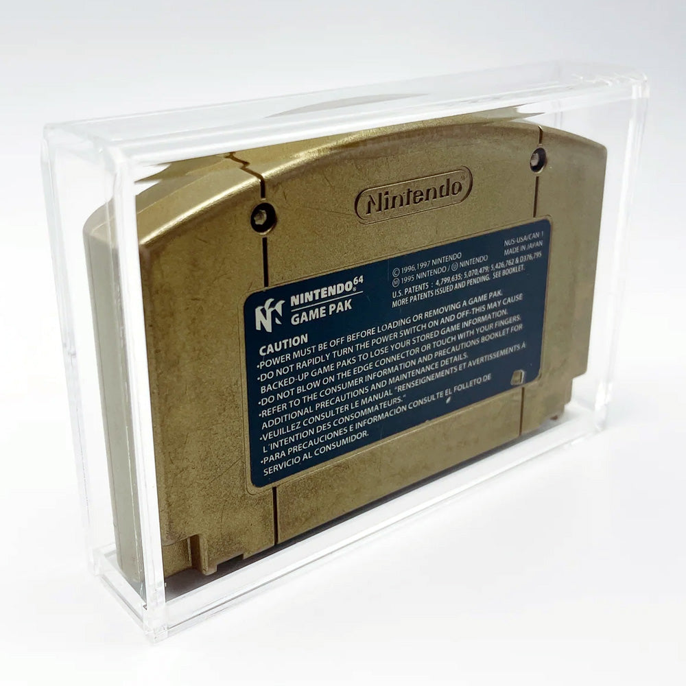 Acrylic Case for N64 Nintendo 64 Standard Video Game Cartridges, 4mm thick, UV Resistant & Magnetic Slide Bottom
