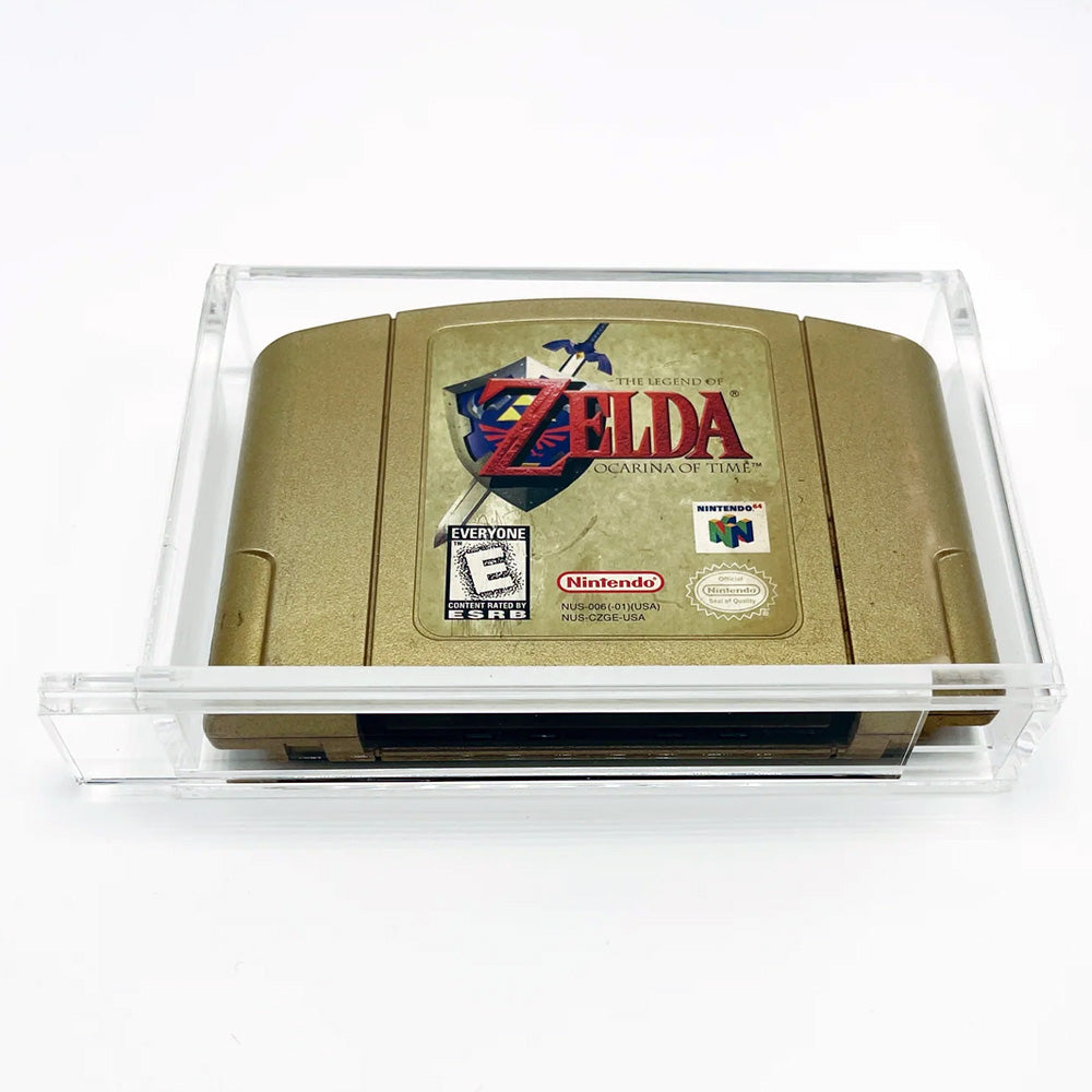 Acrylic Case for N64 Nintendo 64 Standard Video Game Cartridges, 4mm thick, UV Resistant & Magnetic Slide Bottom