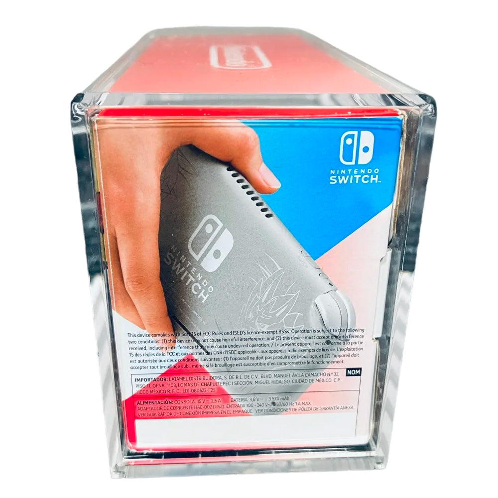 Acrylic Case for Nintendo Switch Lite Standard Video Game Console Box, 4mm thick, UV Resistant & Magnetic Slide Bottom