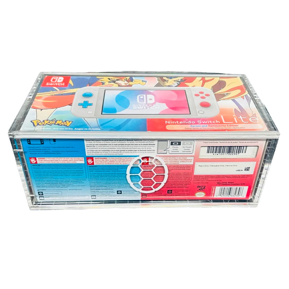 Acrylic Case for Nintendo Switch Lite Standard Video Game Console Box, 4mm thick, UV Resistant & Magnetic Slide Bottom