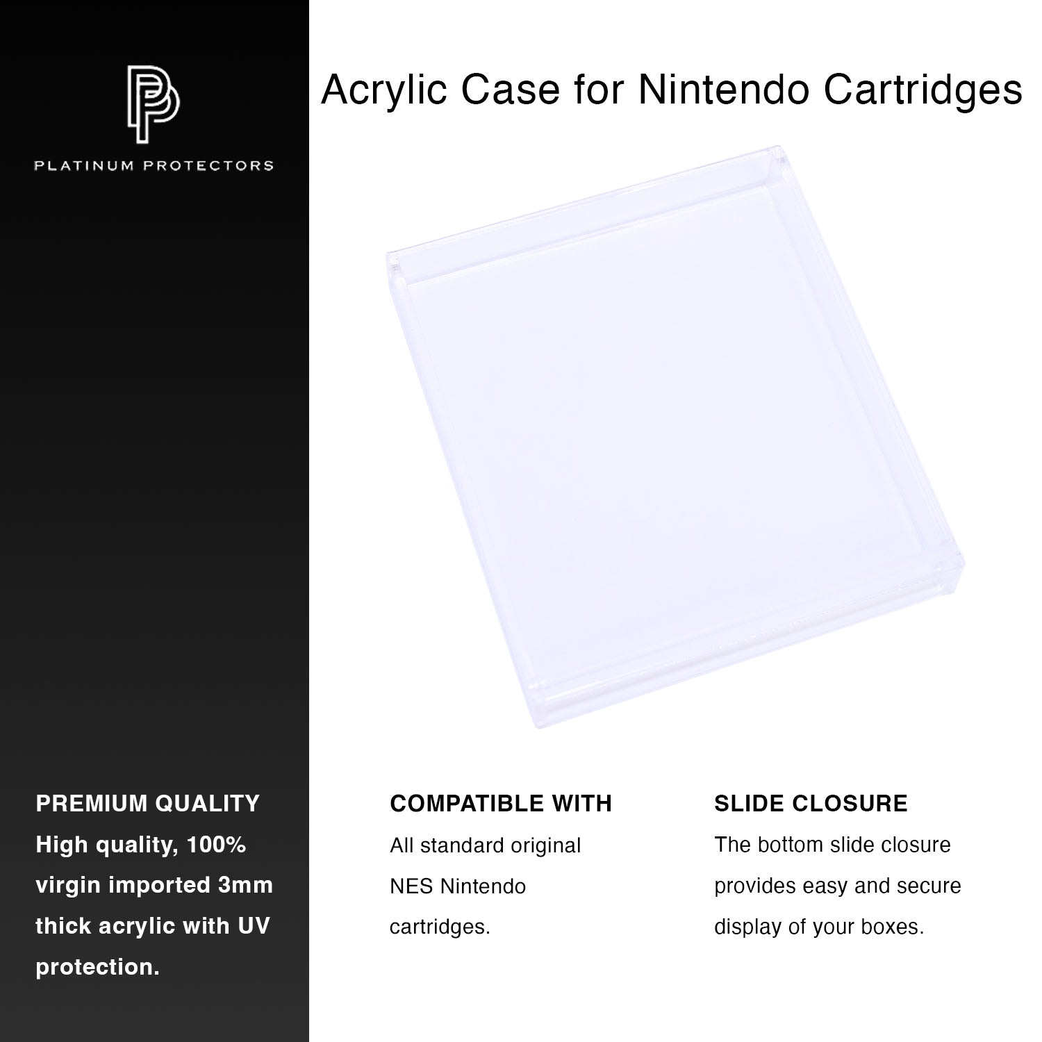 Premium Acrylic Case for Nintendo NES Game Cartridges
