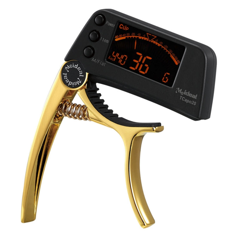 Professional Guitar Tuner Clip, Loftstyle Chromatic Clip-on Tuner with Rotational LCD Screen Light Display Single-handed Guitar Capo