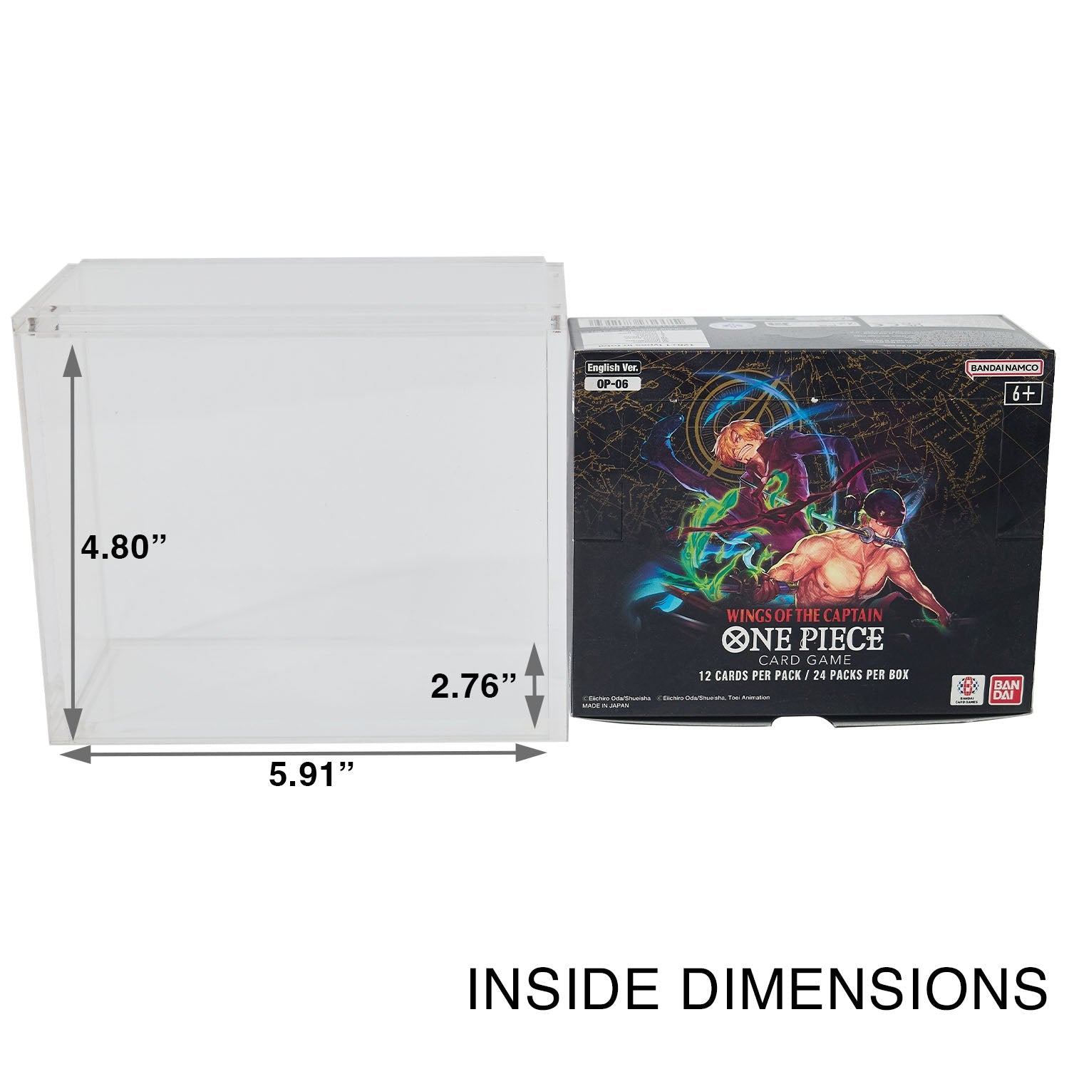 Premium Acrylic Case for One Piece Booster Box OP-01 to OP-08 (01-02 Reprint) with Magnetic Top