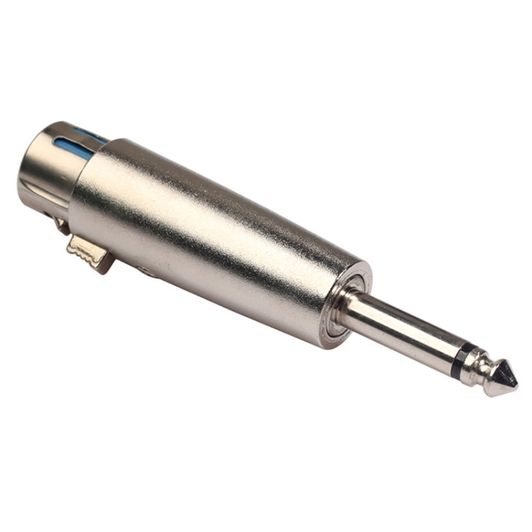 5 PCS LZ1167 6.35mm Single Track Male Head to XRL Female Audio Adapter Plug (Silver)