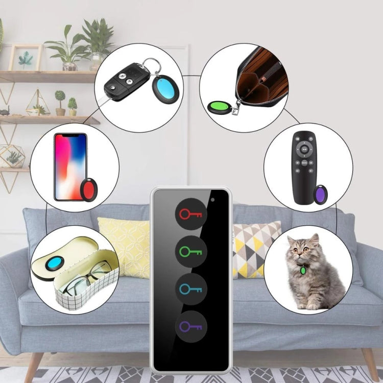 Smart Remote Wireless Key Finder with LED Flashlight, 1 RF Transmitter and 4 Receivers