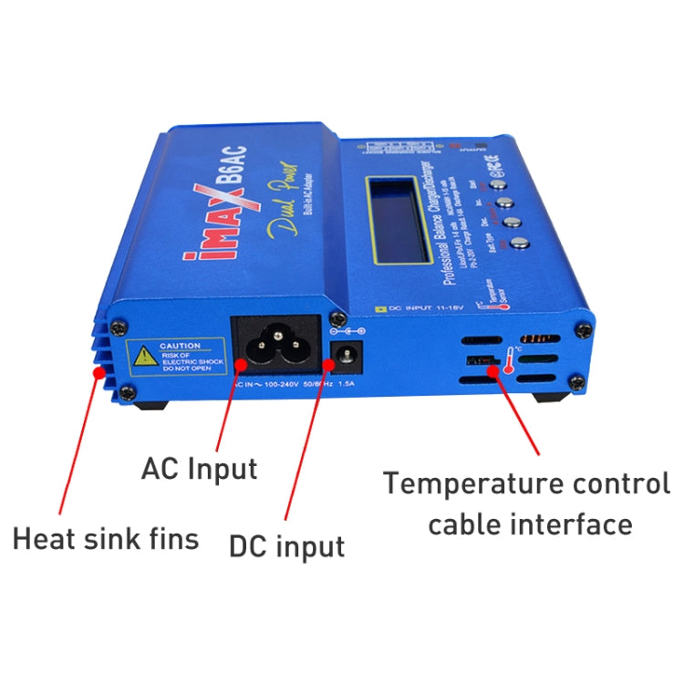 iMAX B6AC 2.6 inch LCD RC Lipo Battery Balance Charger (100-240V / EU Plug)(Blue)