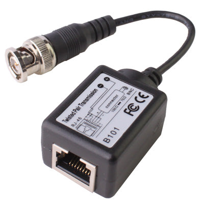 2 PCS Passive Balun Twisted Pair Transceiver(Black)