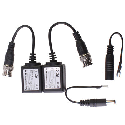 2 PCS Passive Balun Twisted Pair Transceiver(Black)