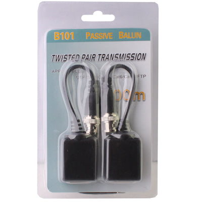 2 PCS Passive Balun Twisted Pair Transceiver(Black)