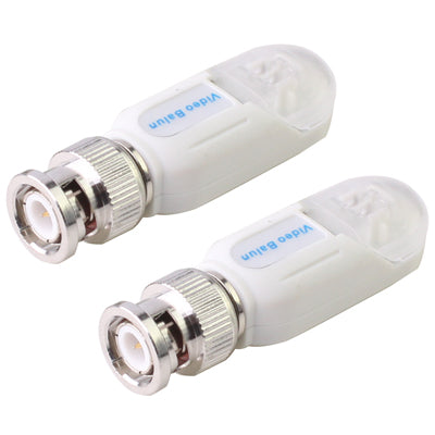 2 PCS UTP Network Video Balun CAT5 to Camera CCTV BNC DVR O-611(White)