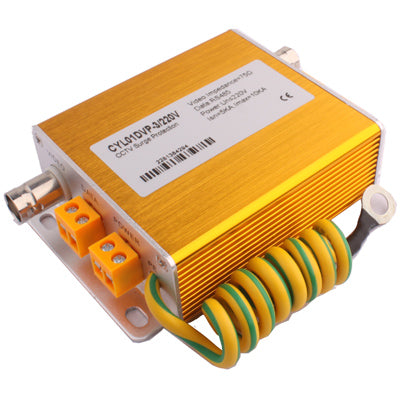 Video Data Power Surge Protector 3 In 1 Surge Protection Arrester 220V(Golden)