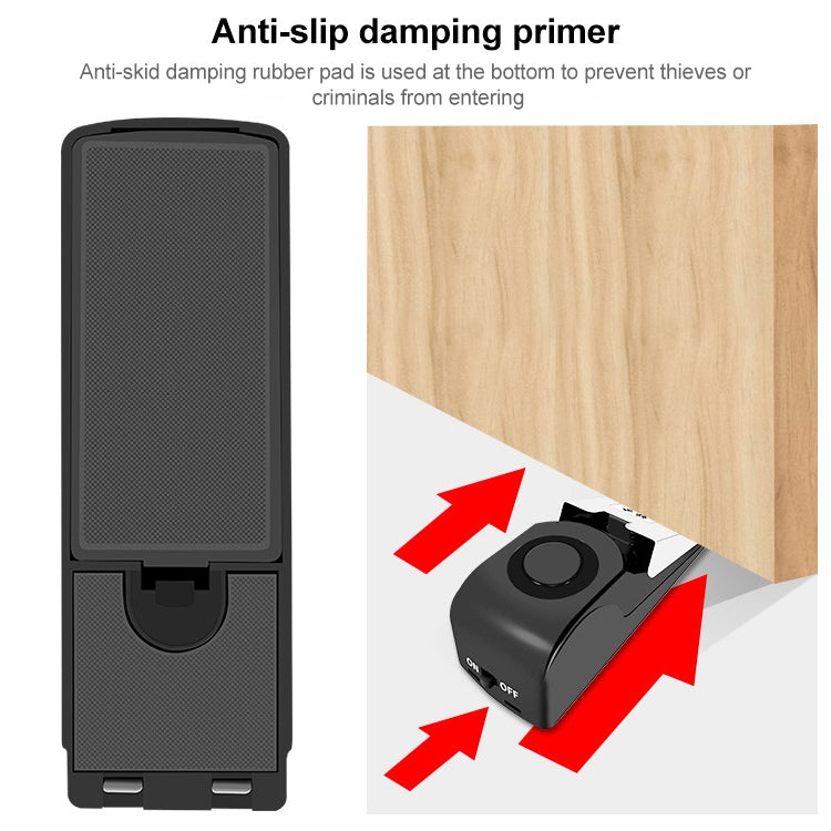 HH-MD001 Door Stop Wedge Alarm for Home and Travel(Black)