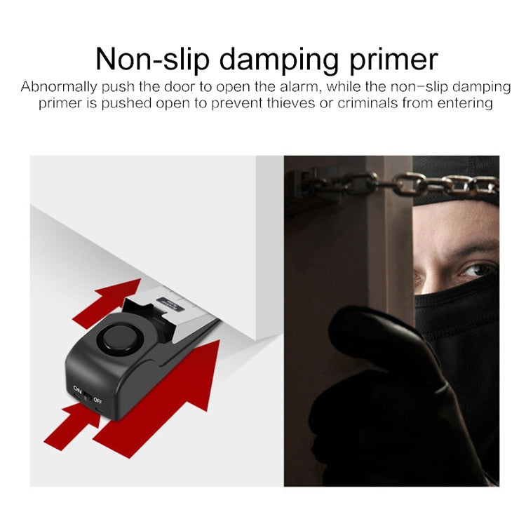 HH-MD001 Door Stop Wedge Alarm for Home and Travel(Black)