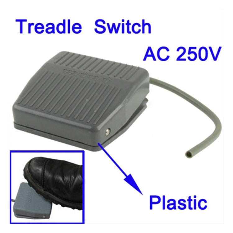 AC 250V 10A Textured Plastic Foot Treadle Switch (TFS-201)(Grey)