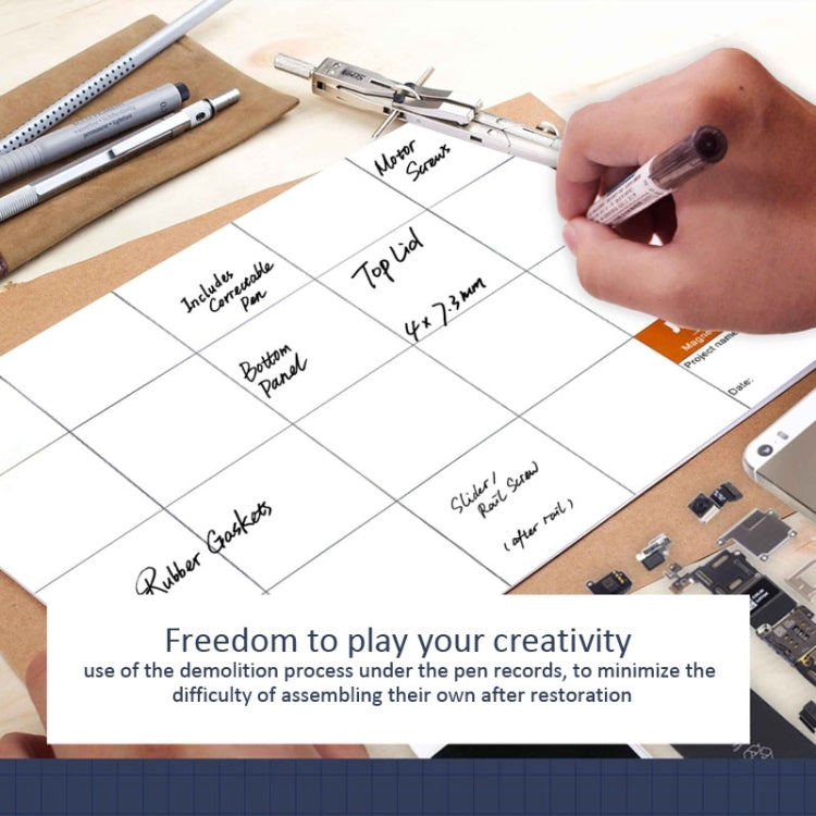 JAKEMY JM-Z09 25cm x 20cm Magnetic Project Mat with Marker Pen for iPhone / Samsung Repairing Tools