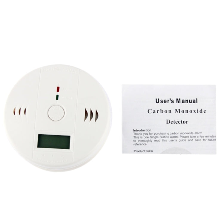 Gas Carbon Monoxide Detector Sensor Unit LCD CO Safety Alarm Tester(White)