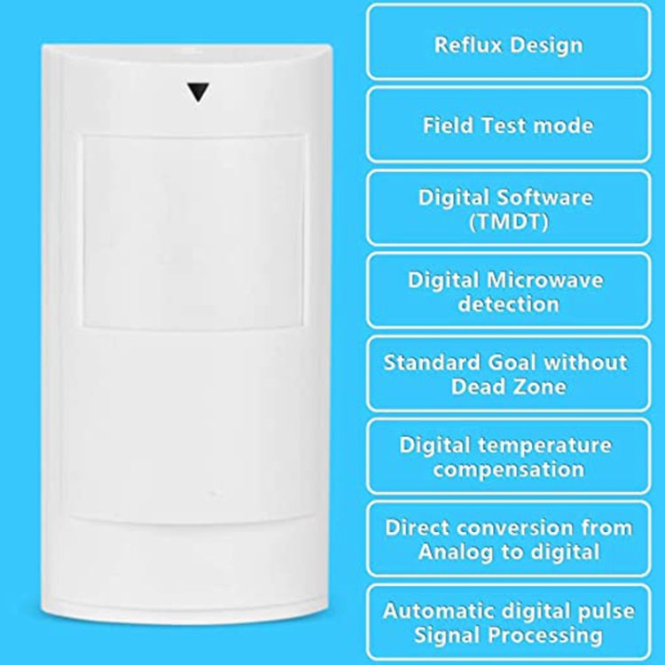 PA-525D Wired Dual Infrared and Microwave Digital Motion Detector(White)