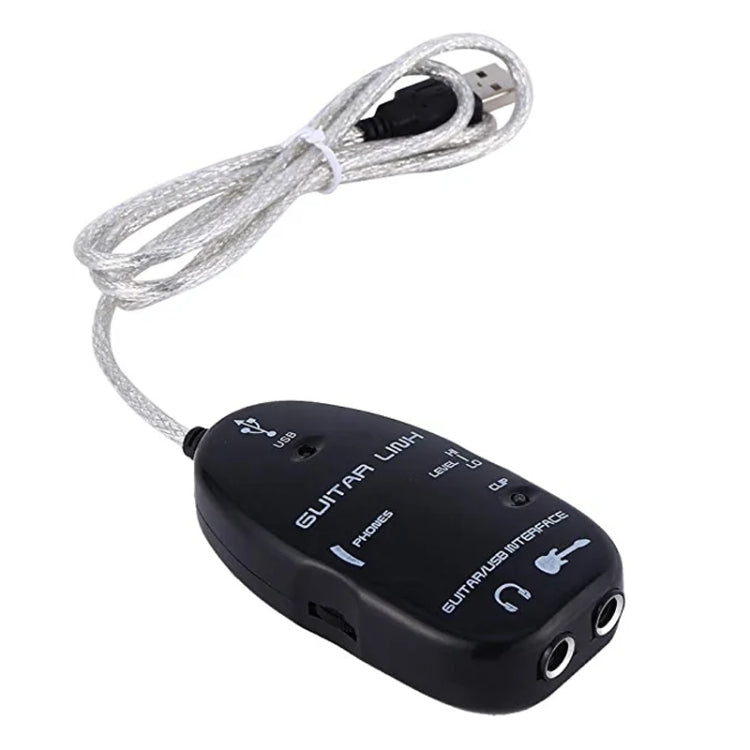 USB Interface Guitar Link Cable PC / MAC Recording(Black)