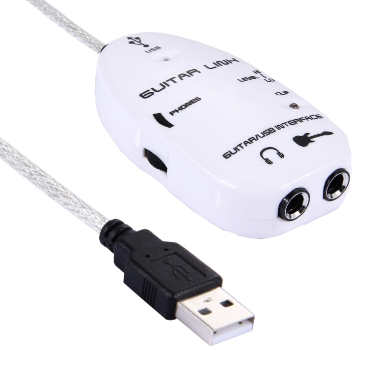 USB Interface Guitar Link Cable PC / MAC Recording(White)