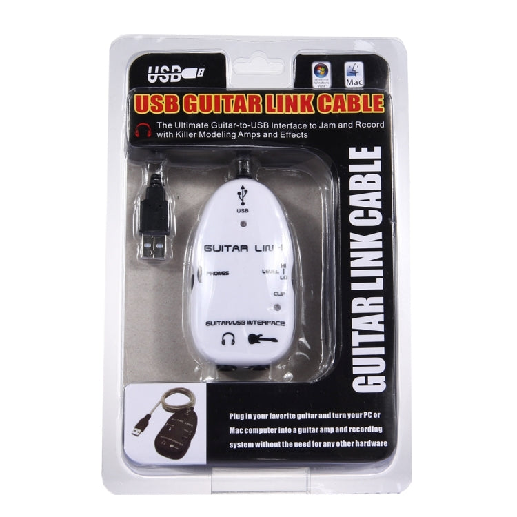 USB Interface Guitar Link Cable PC / MAC Recording(White)