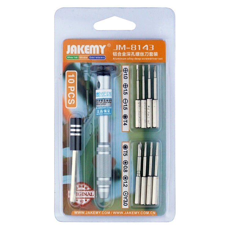 JAKEMY JM-8143 10 in 1 Multifunctional Aluminium Alloy Screwdriver Tools Kit