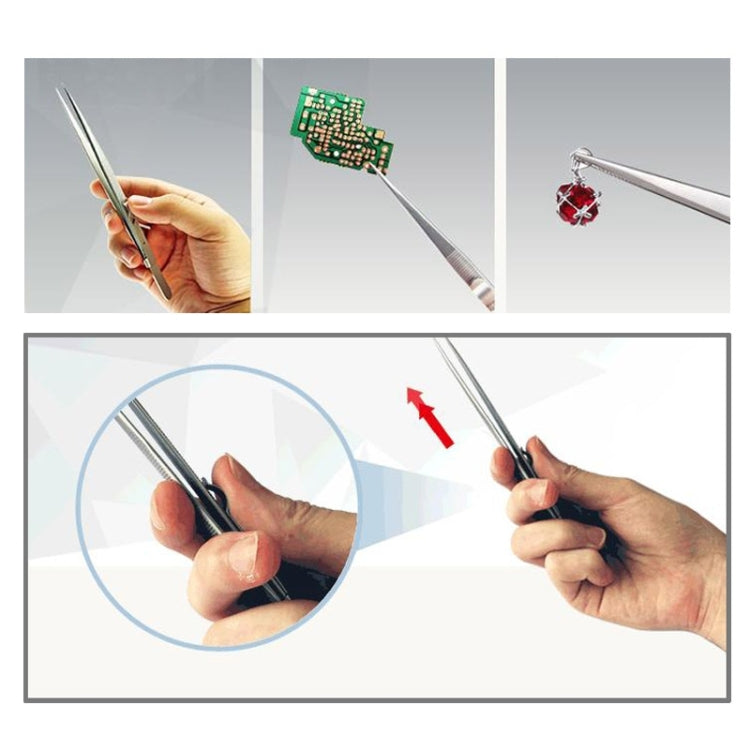 JAKEMY JM-T9-11 Adjustable Straight Tweezers(Silver)