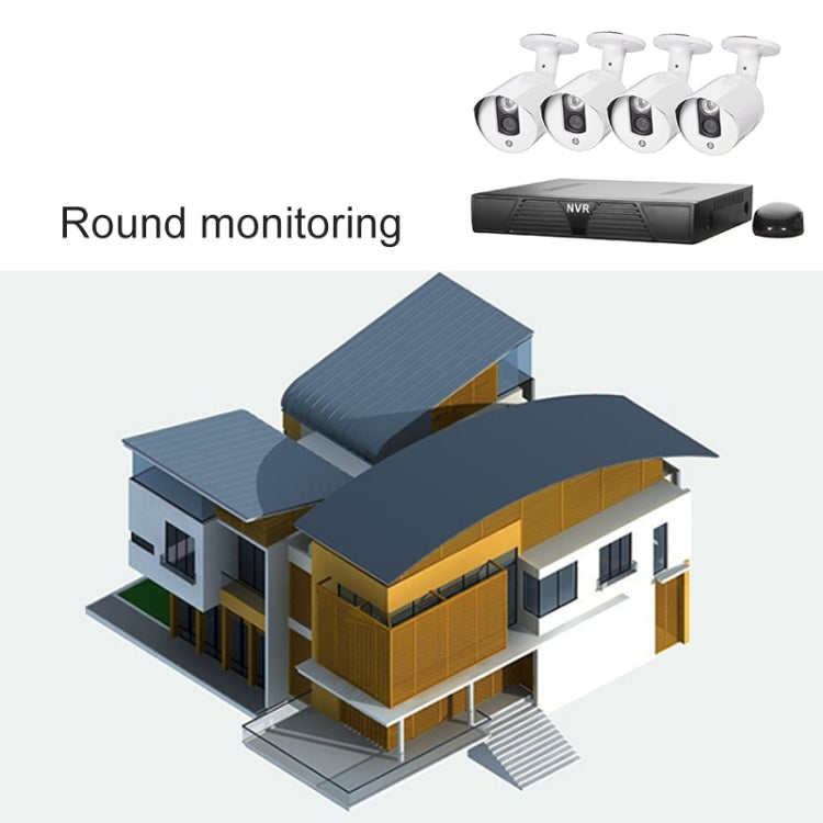 N4B3M 4Ch 720P P2P ONVIF 1.0 Mega Pixel IP Camera NVR Kit, Support Night Vision / Motion Detection, IR Distance: 20m