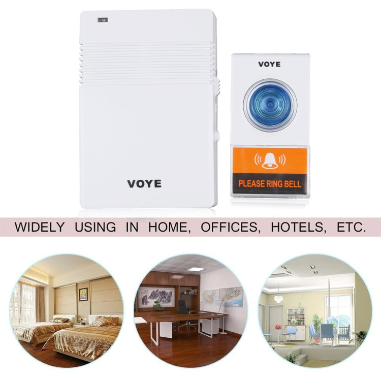 VOYE V005A Wireless Remote Doorbell with 38 Polyphony Sounds(White)