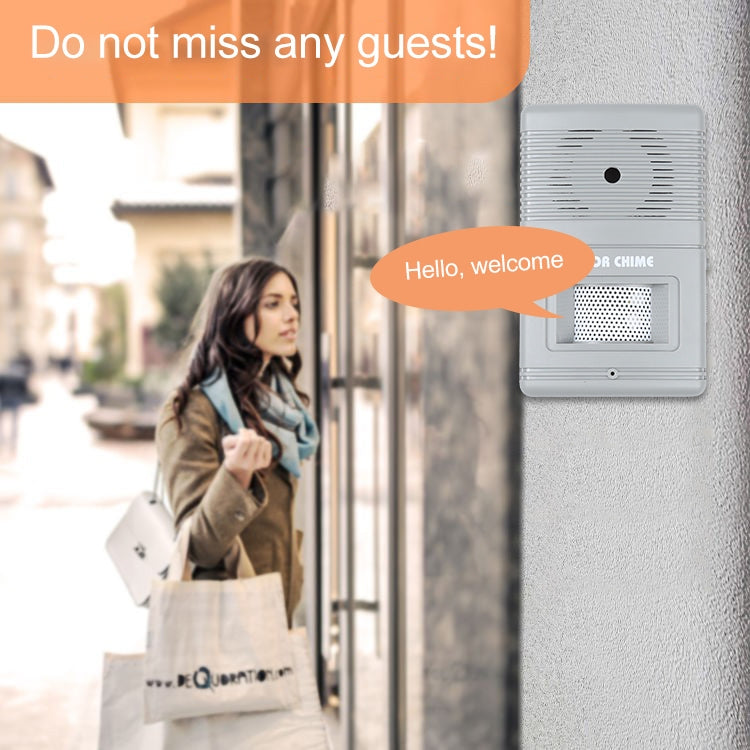 300D Wireless Visitor Alarm Entry Alert Door Chime(Grey)