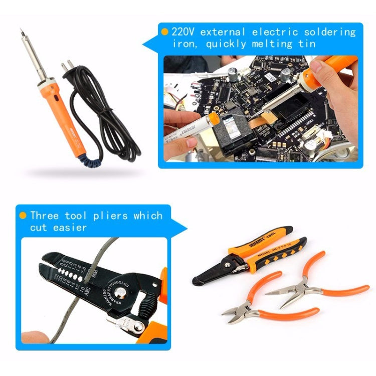 JAKEMY JM-P14 Welding Repair Tools Set Toolbox Bag Wire Stripper Pliers Screwdriver, US Plug