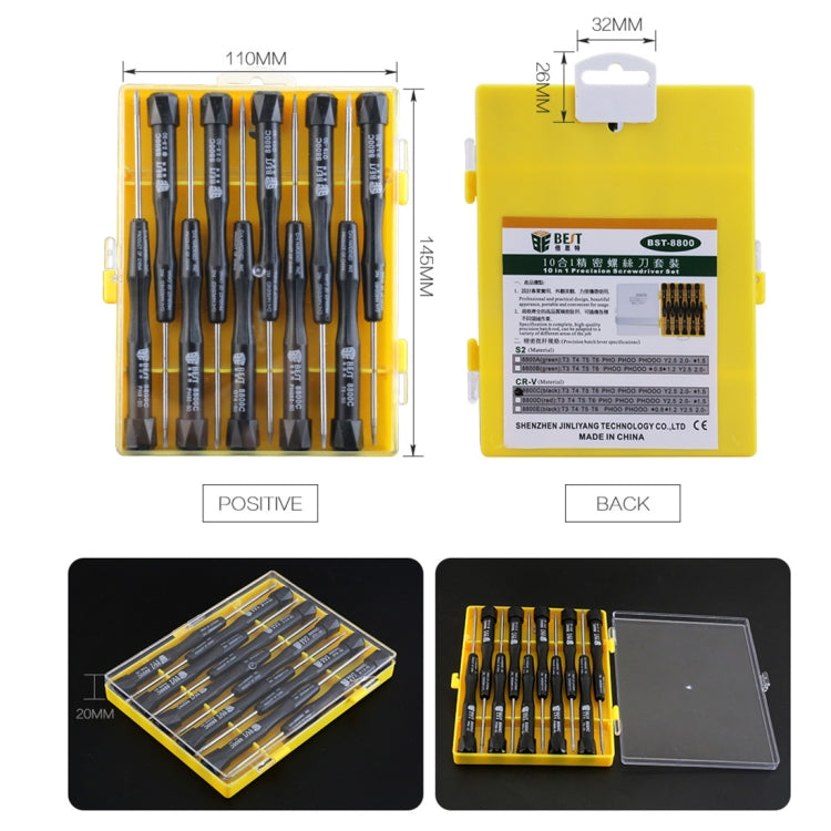 10 in 1 BEST BST-8800E Repair Tool Precision Multi-purpose Magnetic Screwdriver Set