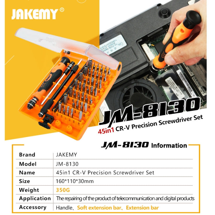 JAKEMY JM-8130 45 in 1 Interchangeable Magnetic Precision Screwdriver Set