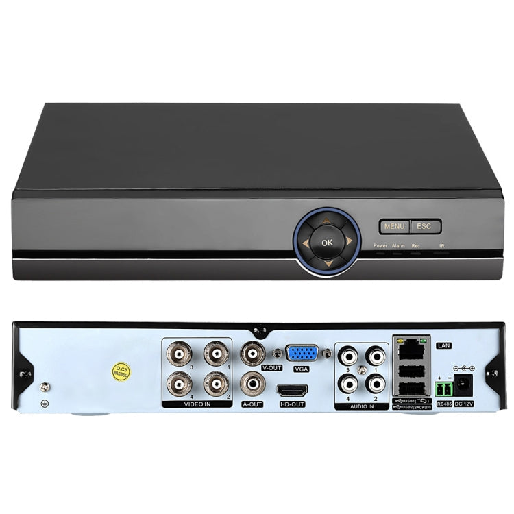 A41U-ZS 5 in 1 4 Channel Dual Stream H.264 1080N  AHD DVR, Support AHD / TVI / CVI / CVBS / IP Signal(Black)