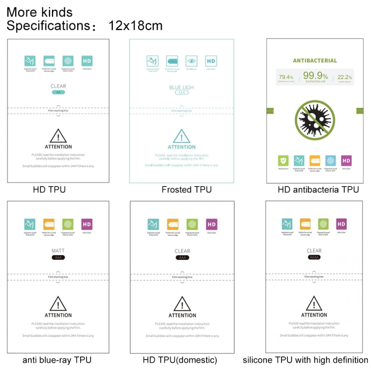 50 PCS F0006 High Definition Silicone TPU Soft Film Supplies for Protector Cutter