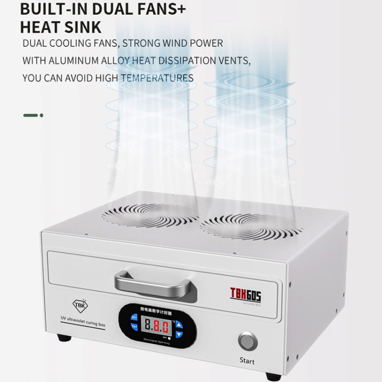 TBK 605 100W Mini UV Curing Lamp Box 48 LEDs Curved Surface Screen UV Curing Box, UK Plug