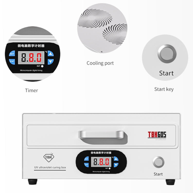 TBK 605 100W Mini UV Curing Lamp Box 48 LEDs Curved Surface Screen UV Curing Box, AU Plug