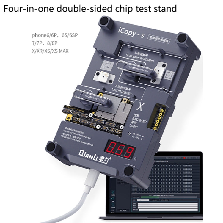 Qianli iCopy-S Double Sided Chip Test Stand 4 in1 Logic Baseband EEPROM Chip Non-removal For iPhone 6 / 6 Plus / 6S / 6S Plus